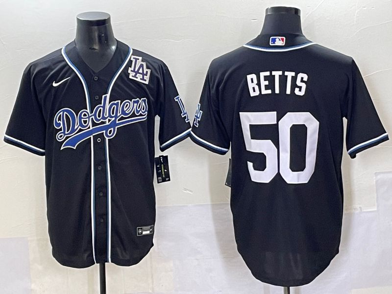 Men 2025 Los Angeles Dodgers #50 Betts Black Three generations Fashion Nike MLB Jersey style 70411->los angeles dodgers->MLB Jersey